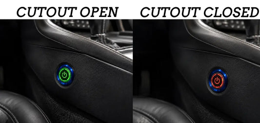 Granatelli Motor Sports Billet Illuminated Exhaust Cutout Push Button- "BLUE" - 303512BL