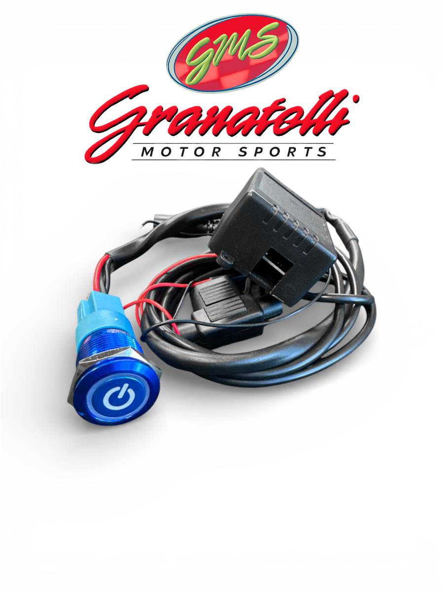 Granatelli Motor Sports Billet Illuminated Exhaust Cutout Push Button- "BLUE" - 303512BL