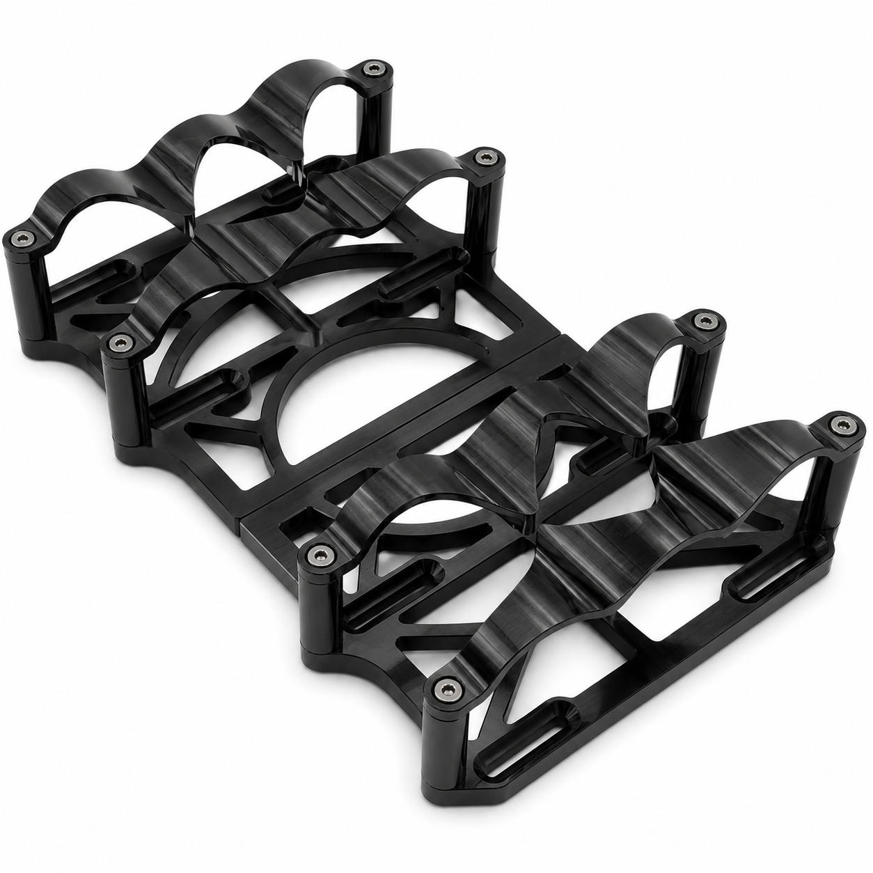 Granatelli Motor Sports (2) 6 Volt OPTIMA Battery Tray SET Black - 452201B
