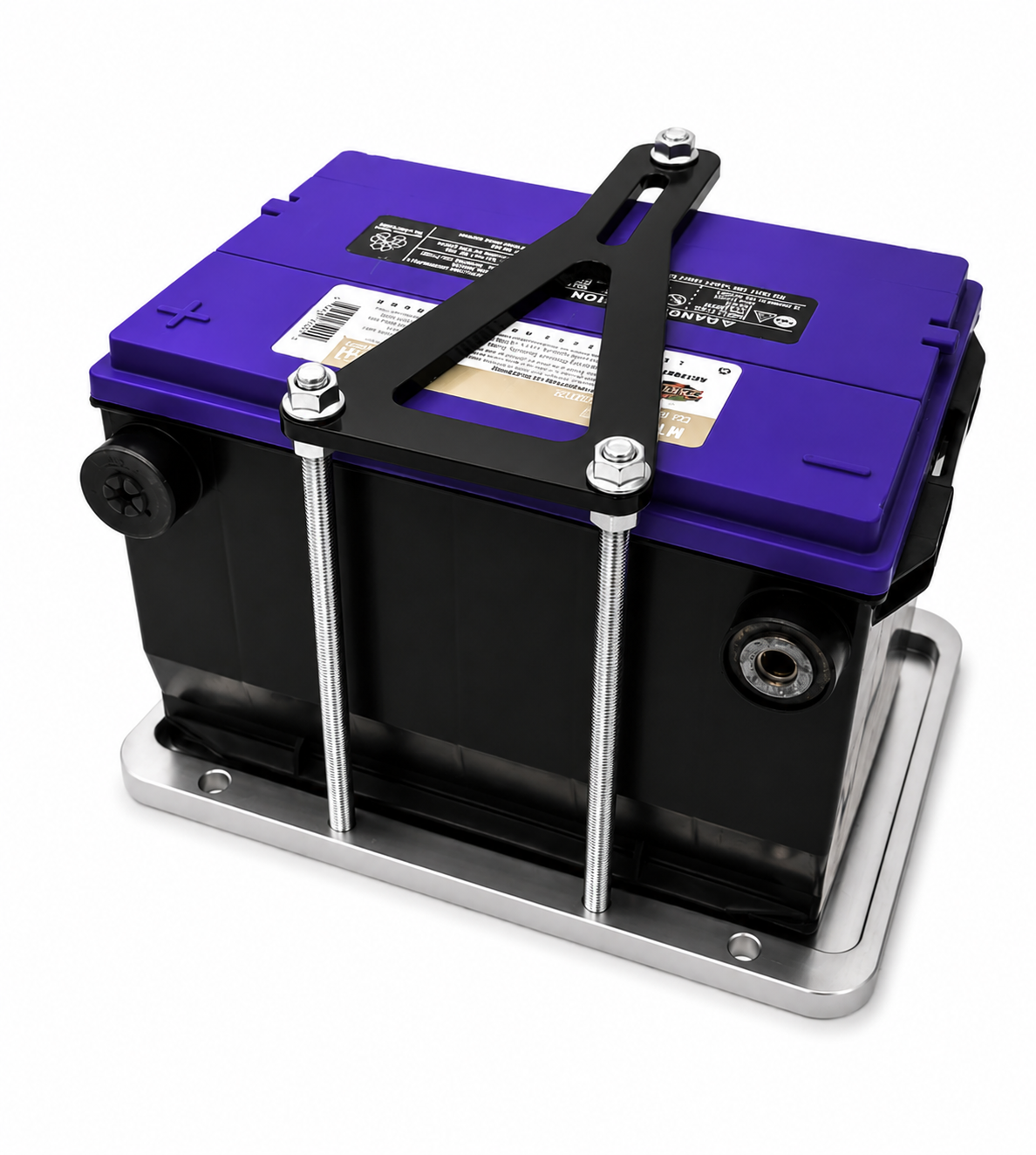 Granatelli Billet 12 V Battery Tray • Sleek, Secure, Race‑Ready - 452213