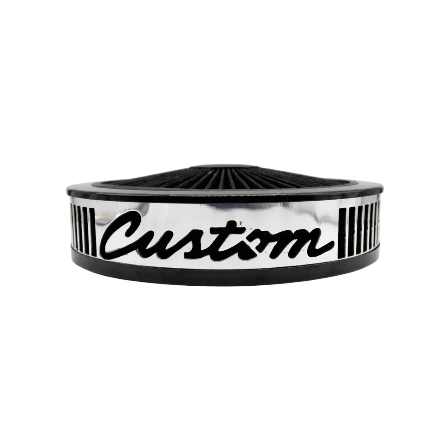 Granatelli Blingz Beauty Bandz SPECIAL ORDER 14-Inch x 3-Inch Grill Insert – Black Filter / Black Chrome Lip – 750000CBF