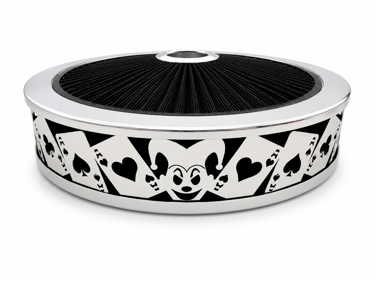 Granatelli Blingz Beauty Bandz Black And Chrome Air Filter Assembly , Jokers Wild 750029