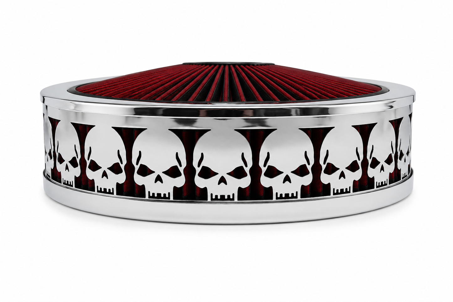 Granatelli Blingz Beauty Bandz Red and Chrome Air Filter Assembly , Skullz 750040 product detail