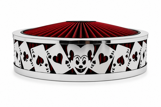 Granatelli Blingz Beauty Bandz Red and Chrome Air Filter Assembly , Jokers Wild 750042 product detail