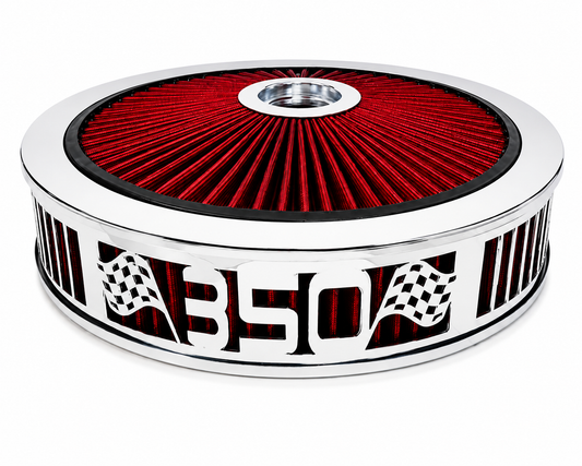 Granatelli Blingz Beauty Bandz Red & Chrome Air Filter Assembly – Chevy 350 750047 product detail