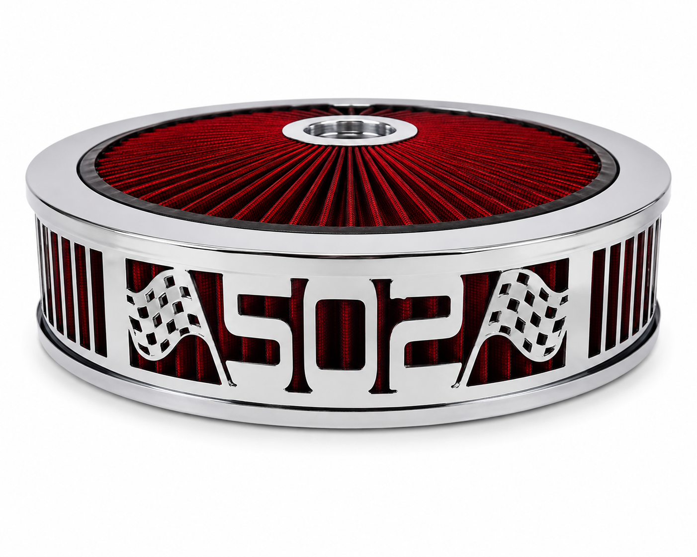 Granatelli Blingz Beauty Bandz Red and Chrome Air Filter Assembly , 502 750051