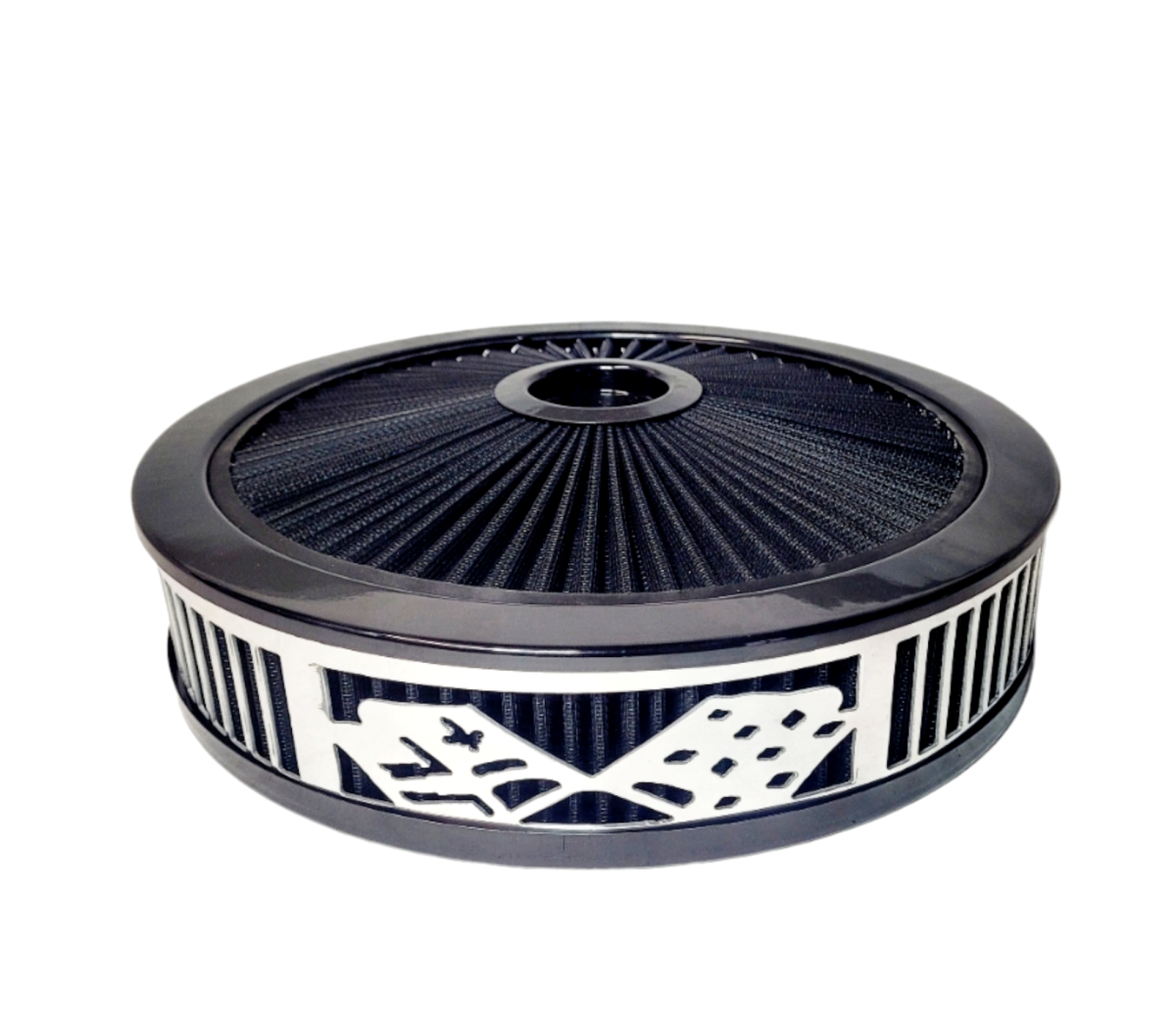 Blingz Beauty Bandz Black Air Filter Assembly , Checkered Flag