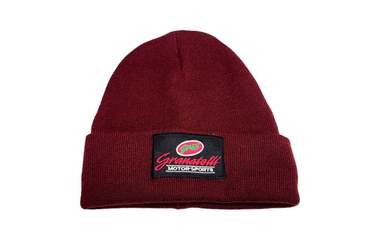 Granatelli Motor Sports burgundy knit beanie hat