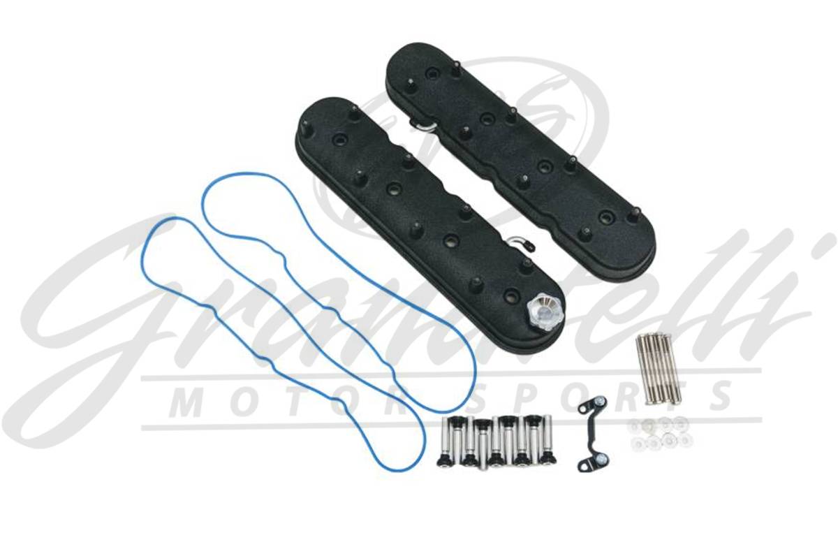 Granatelli Motor Sports LS Tall Valve Cover Black Wrinkle Finish, 4.8, 5.3, 5.7, 6.0, 6.2, 7.0L, Pair