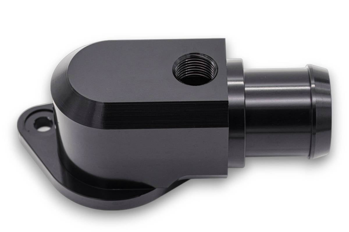 Granatelli Motor Sports Black Billet Thermostat Housing with Thermostat 430160B