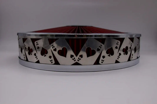 Blingz Beauty Bandz Red and Chrome Air Filter Assembly , Aces Wilds