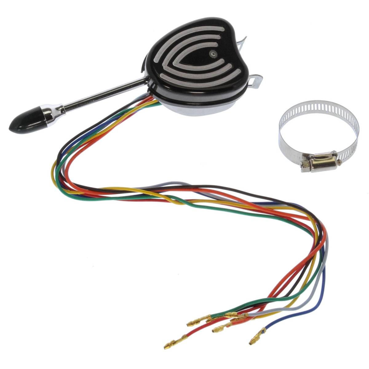 Turn Signal Switch, W/ Billet Cover "HIP HUGGER", Bright Black SYSTEM