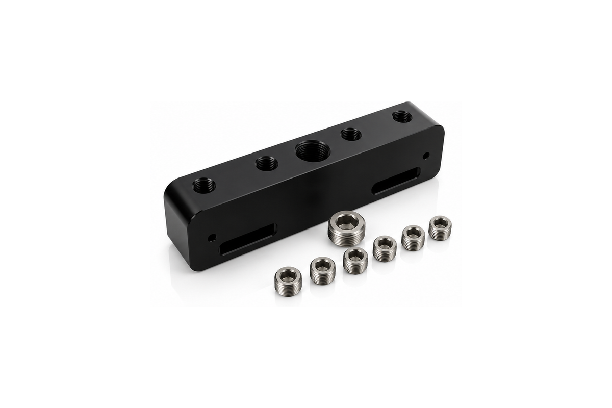 Granatelli 6-Port Black Billet Aluminum Vacuum Manifold | 980104