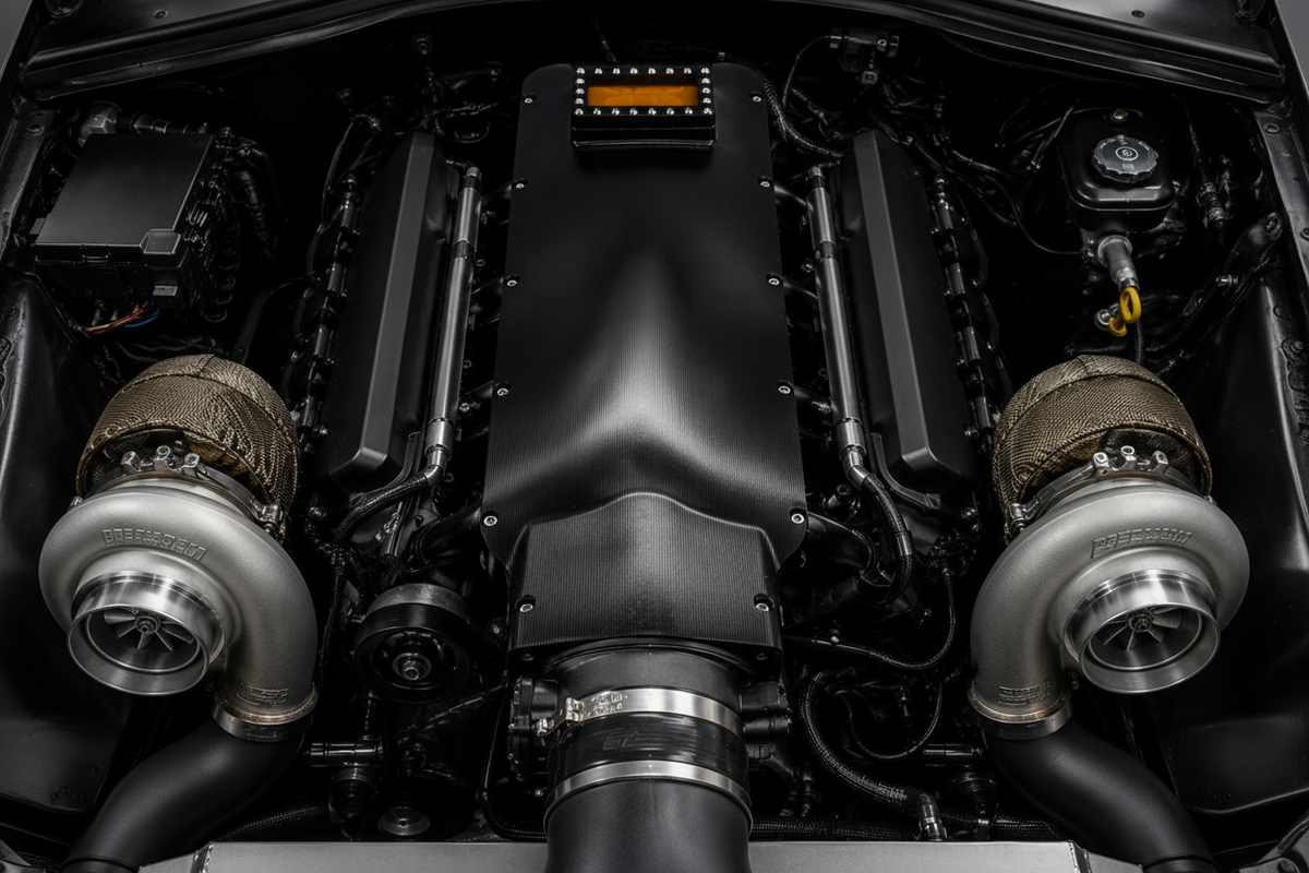 Granatelli Motor Sports twin-turbo engine combination with 120mm intake