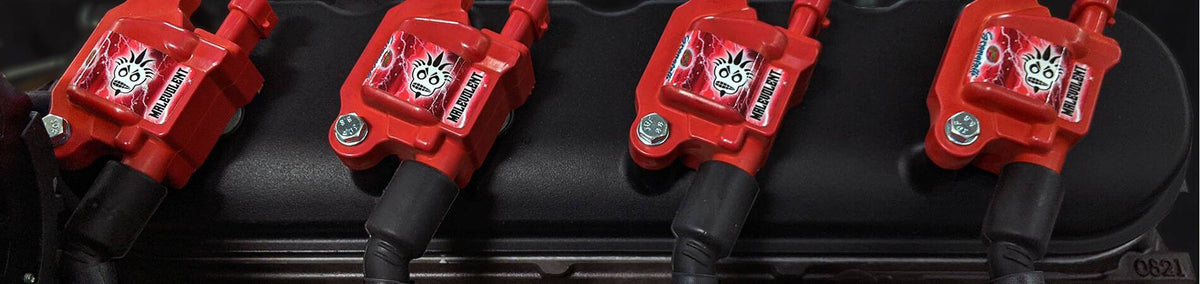 Granatelli high-performance ignition coils on a V8 engine