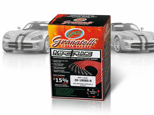 Granatelli 0-Ohm Red Performance Spark Plug Wires for 1996-2002 Dodge Viper 8.0L V10 – 20-1807S-R