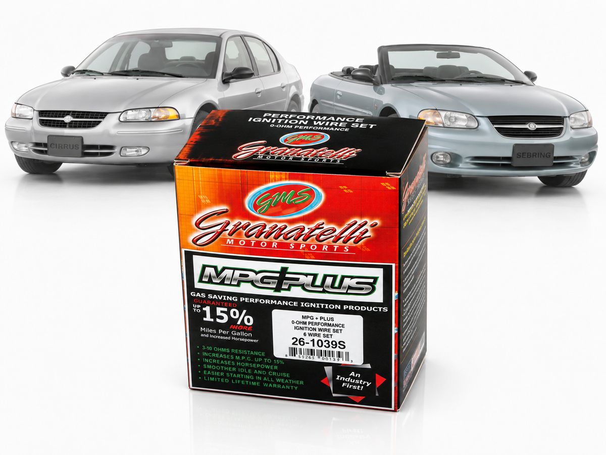 Granatelli 0-Ohm Performance Spark Plug Wires for 1995-2000 Chrysler Cirrus & Sebring 2.5L V6 / 1995-1996 Mitsubishi Montero 3.0L V6 – 26-1039S