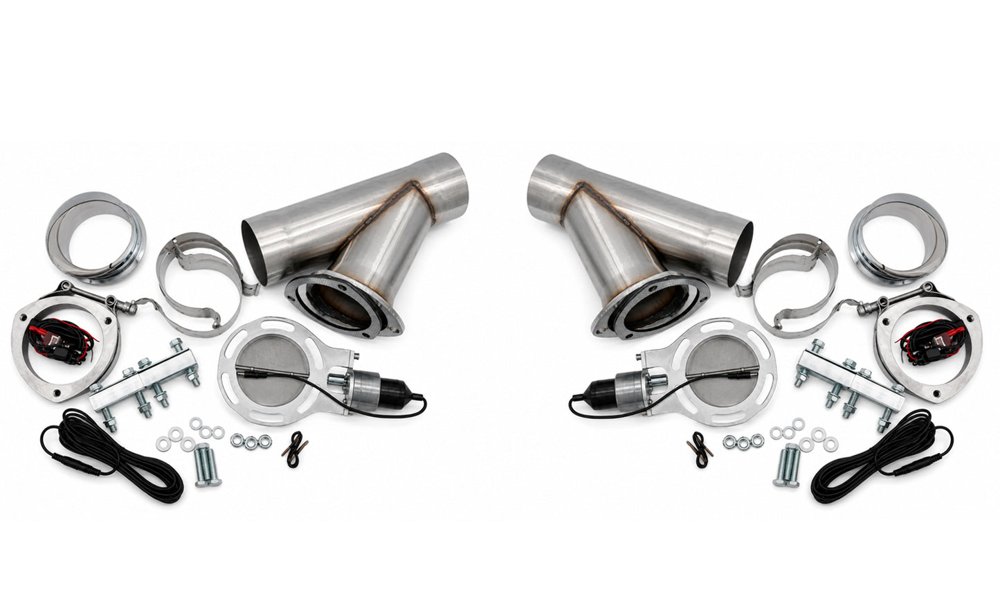 Granatelli Motor Sports Dual Electronic Exhaust Cutout Kit 302540K - Stainless Steel Slip-Fit- 4.00"