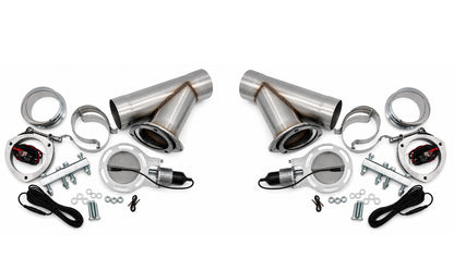 Granatelli Motor Sports Dual Electronic Exhaust Cutout Kit 302540K - Stainless Steel Slip-Fit- 4.00"