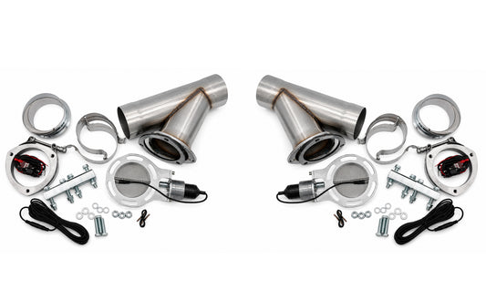 Granatelli Motor Sports Dual Electronic Exhaust Cutout Kit 302540K - Stainless Steel Slip-Fit- 4.00"