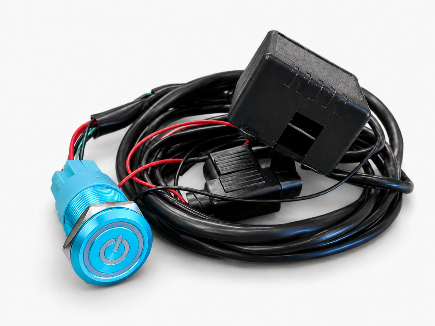 Granatelli blue billet illuminated exhaust cutout push button 303512BL