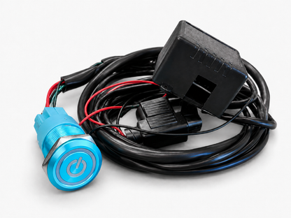Granatelli blue billet illuminated exhaust cutout push button 303512BL