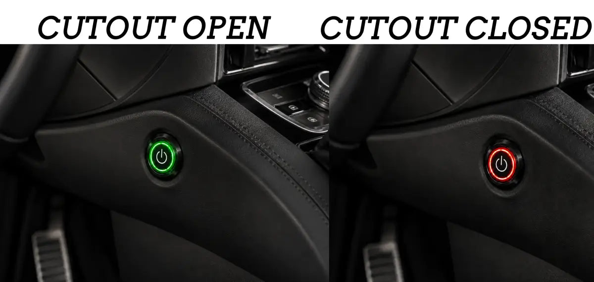 Granatelli Motor Sports Billet Illuminated Exhaust Cutout Push Button- "BLACK" - 303512BLK