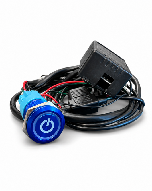 Granatelli Motor Sports Billet Illuminated Exhaust Cutout Push Button- "BLUE" - 303512BL