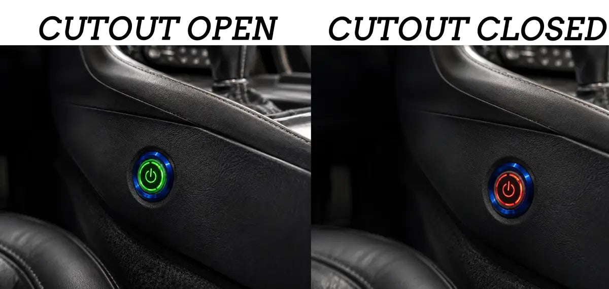 Granatelli Motor Sports Billet Illuminated Exhaust Cutout Push Button- "BLUE" - 303512BL