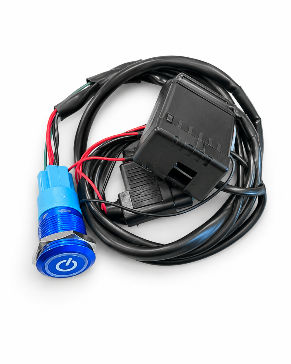 Granatelli Motor Sports Billet Illuminated Exhaust Cutout Push Button- "BLUE" - 303512BL