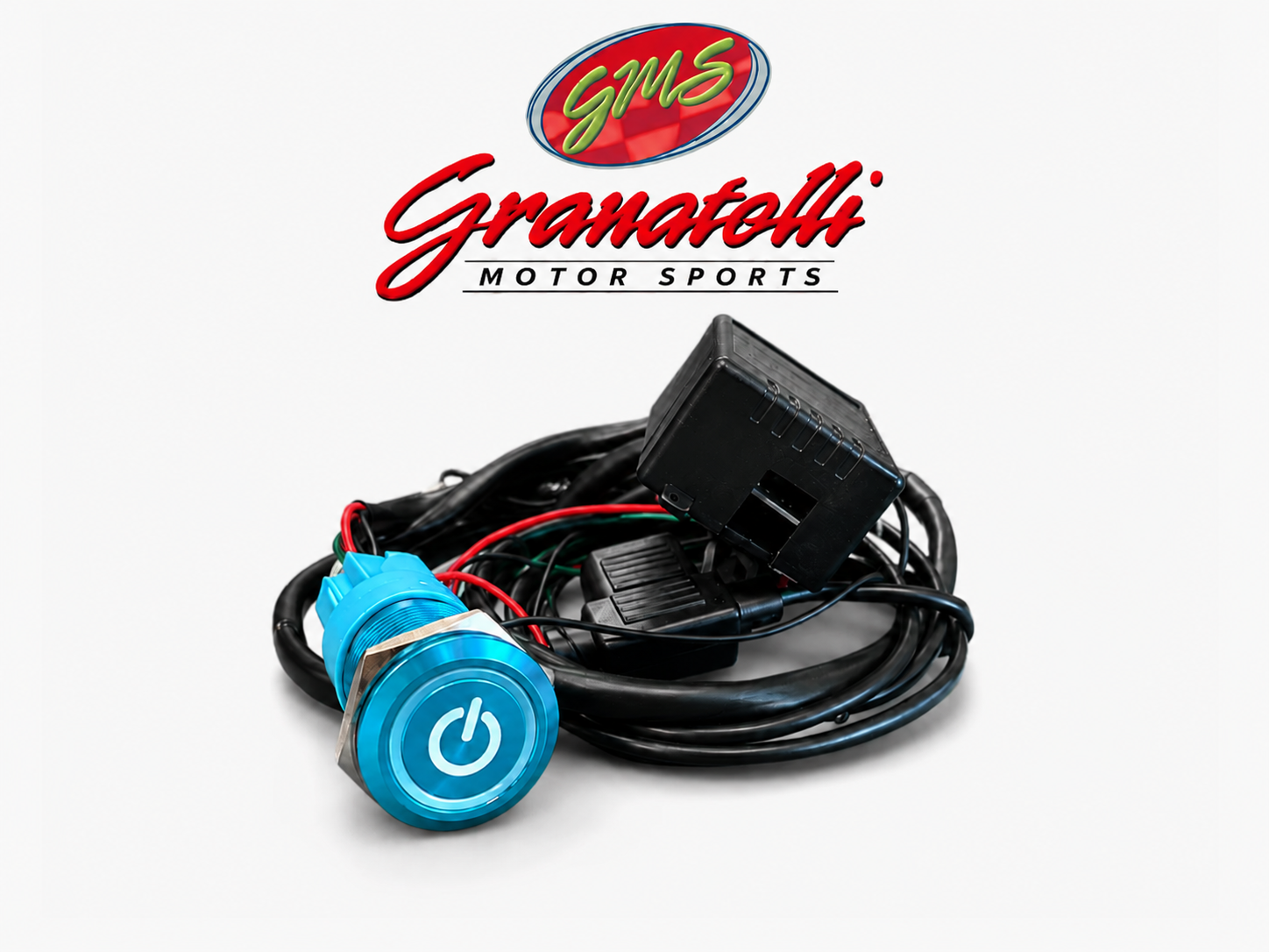 Granatelli blue billet illuminated exhaust cutout push button 303512BL product detail