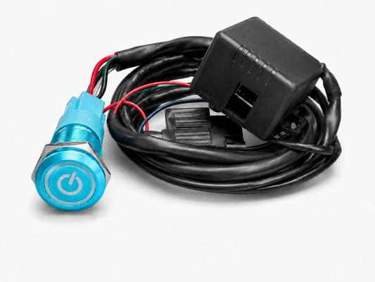 Granatelli blue billet illuminated exhaust cutout push button 303512BL product detail