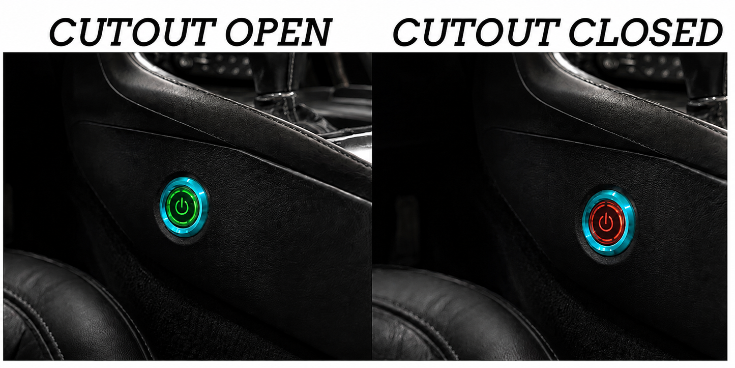 Granatelli blue billet illuminated exhaust cutout push button 303512BL product detail