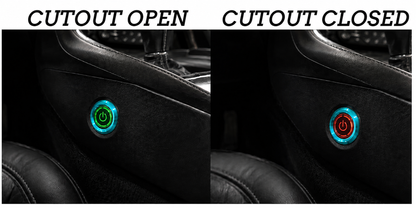 Granatelli blue billet illuminated exhaust cutout push button 303512BL product detail