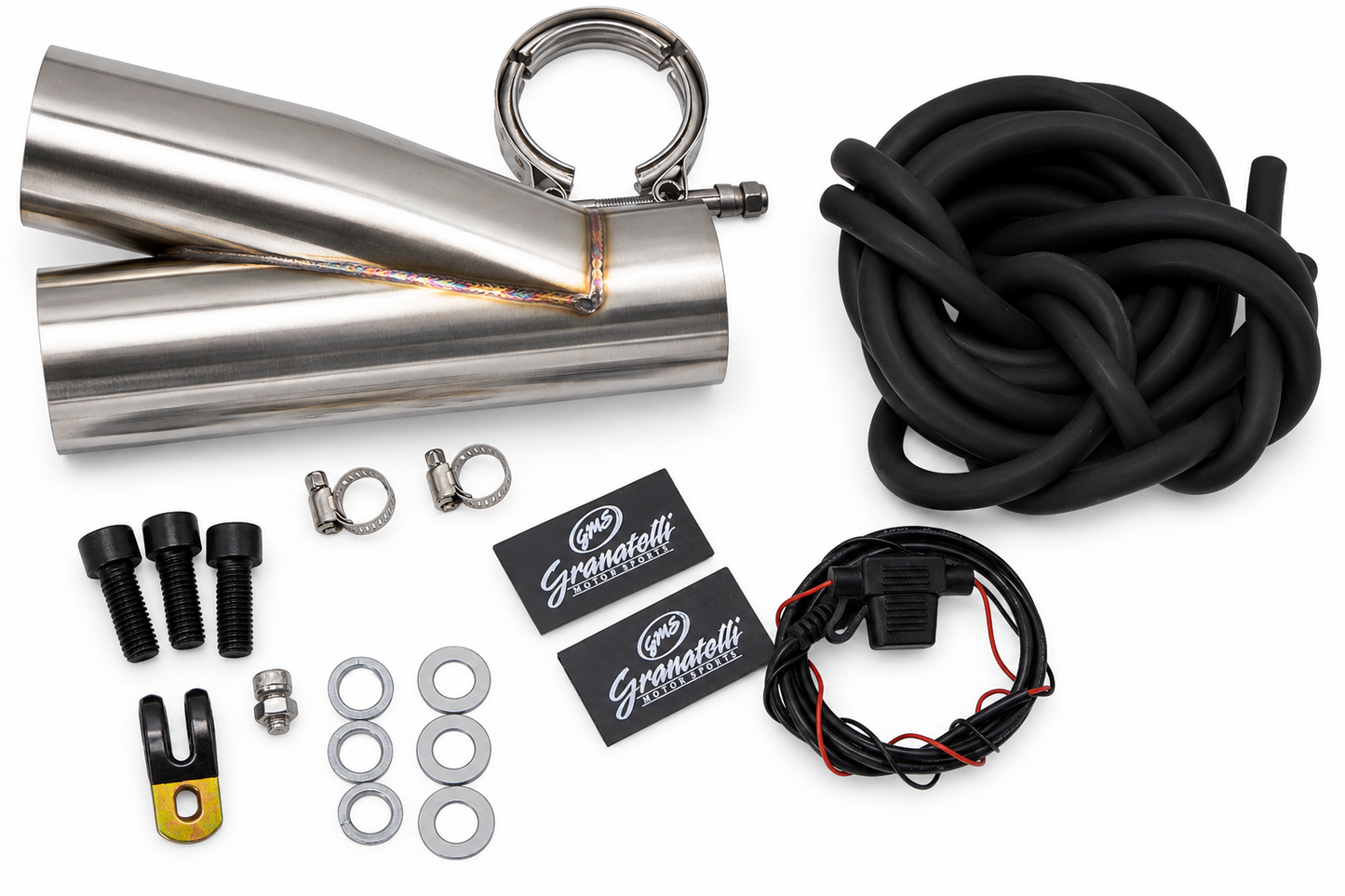 Granatelli Motor Sports Vacuum/ Pressure Controlled Electronic Exhaust Cutout Systems - Stainless Steel Weld-In 309630