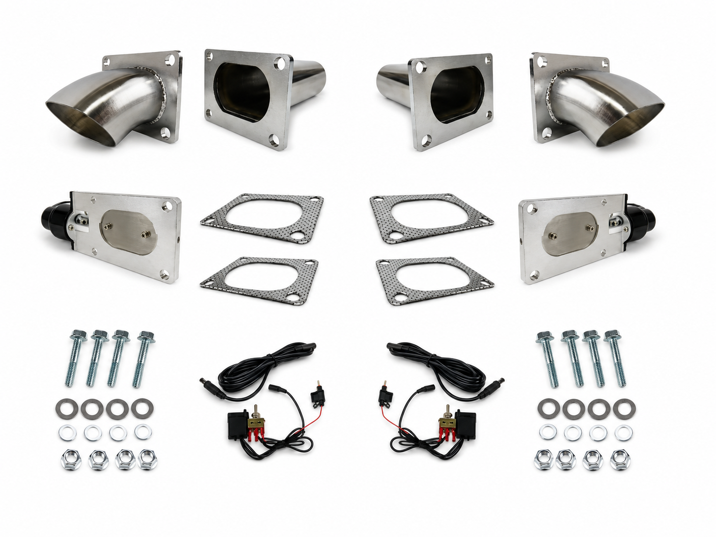 Granatelli Motor Sports Electronic Exhaust Oval Cutout Kit 313530D - Stainless Steel Weld-In
