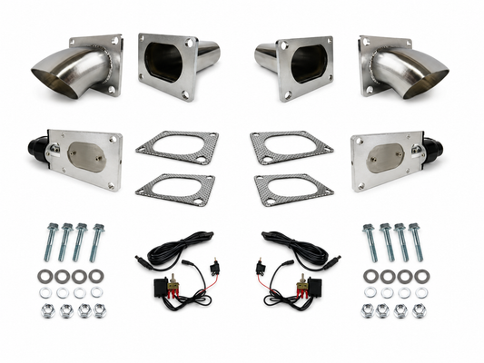 Granatelli Motor Sports Electronic Exhaust Oval Cutout Kit 313530D - Stainless Steel Weld-In