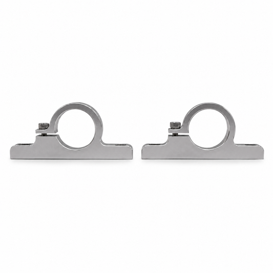 Granatelli Universal 2.00" (50mm) Aluminum Fuel Filter Mounting Bracket – Clear Anodized – 383550C