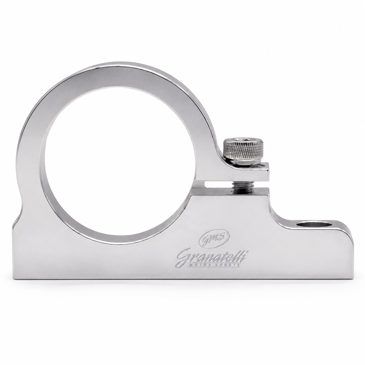 Granatelli Universal 1.50" (38mm) Aluminum Fuel Filter Mounting Bracket – Clear Anodized – 383538C