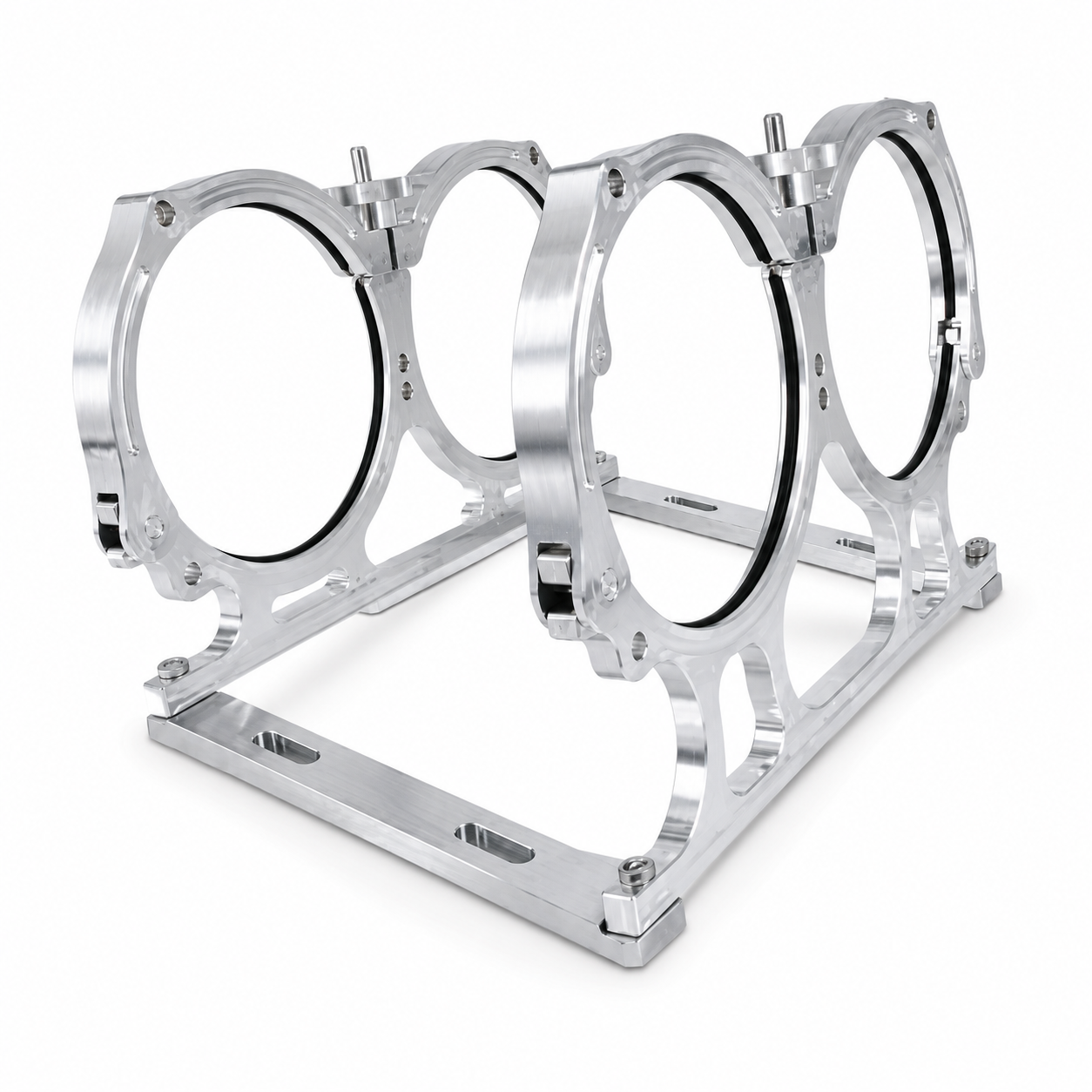 Granatelli Motor Sports Dual Billet Aluminum Nitrous Bottle Bracket. Fits Dual 10/15 lb. & 12 lb. Composite Bottles