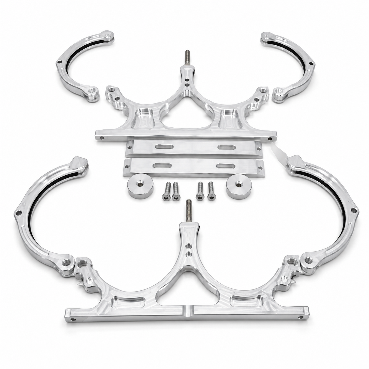 Granatelli Motor Sports Dual Billet Aluminum Nitrous Bottle Bracket. Fits Dual 10/15 lb. & 12 lb. Composite Bottles