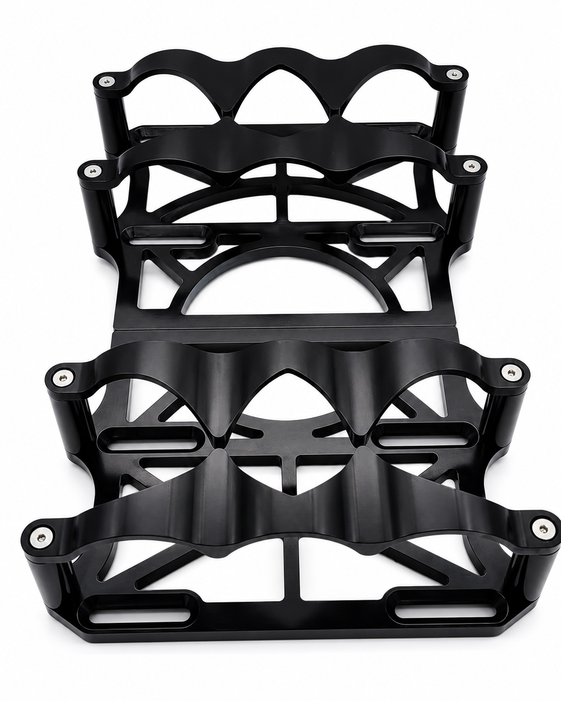 Granatelli Motor Sports (2) 6 Volt OPTIMA Battery Tray SET Black - 452201B