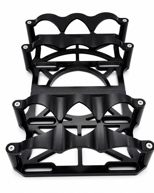 Granatelli Motor Sports (2) 6 Volt OPTIMA Battery Tray SET Black - 452201B