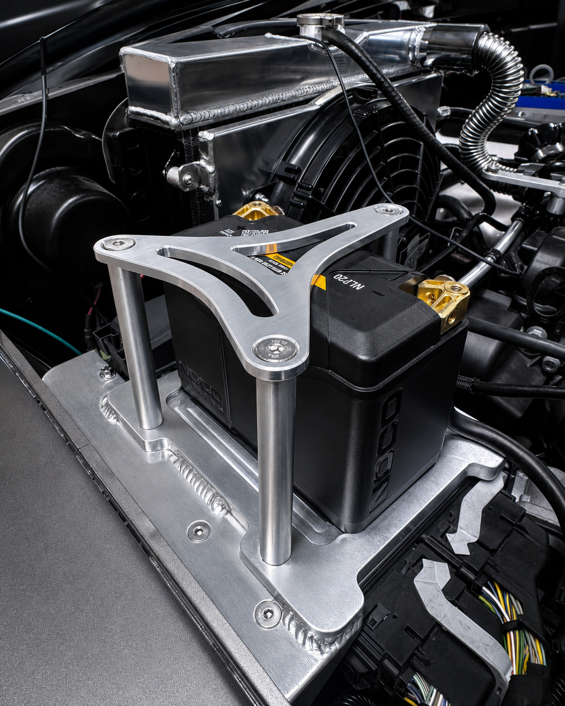Granatelli NOCO NLP20 Group 20 Lithium Battery Billet Aluminum Battery Tray – 452215