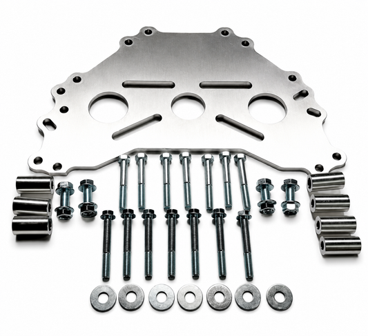 Granatelli Motor Sports Engine Stand Adapter Plate, Billet Aluminum, for Ford, SBF, BBF & Mod Motor Blocks. BOSS Blocks, Cleveland, Windsor Family, 385 Series & Modified Series.- 540107