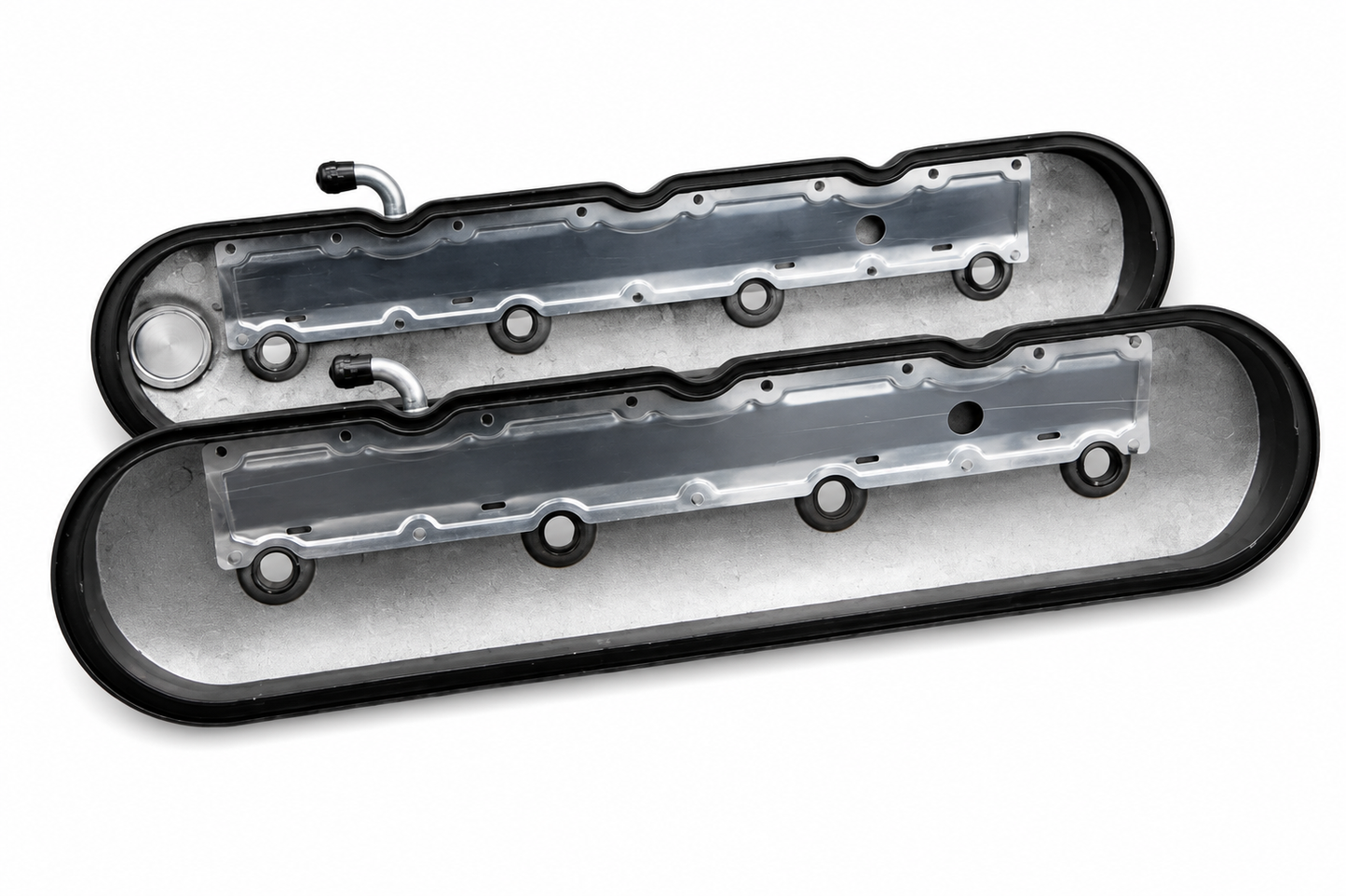 Granatelli Motor Sports LS Valve Cover with Integral Angled Coil Mounts Black Wrinkle Finish, 4.8, 5.3, 5.7, 6.0, 6.2, 7.0L, Pair - 640367