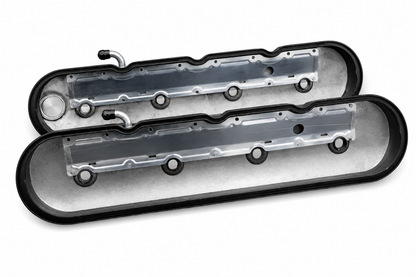 Granatelli Motor Sports LS Valve Cover with Integral Angled Coil Mounts Black Wrinkle Finish, 4.8, 5.3, 5.7, 6.0, 6.2, 7.0L, Pair - 640367