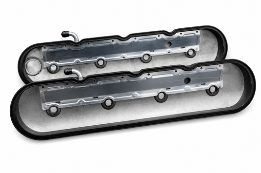 Granatelli Motor Sports LS Valve Cover with Integral Angled Coil Mounts Black Wrinkle Finish, 4.8, 5.3, 5.7, 6.0, 6.2, 7.0L, Pair - 640367