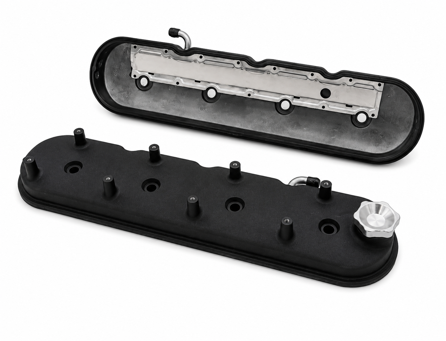 Granatelli Motor Sports LS Valve Cover with Integral Angled Coil Mounts Black Wrinkle Finish, 4.8, 5.3, 5.7, 6.0, 6.2, 7.0L, Pair - 640367