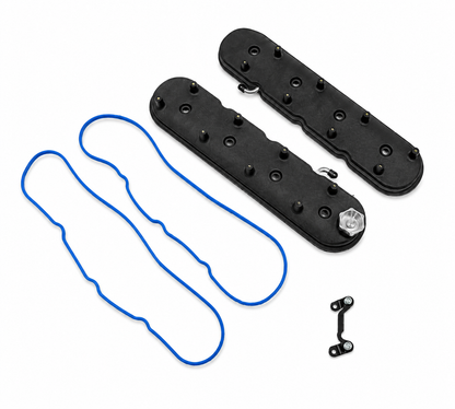 Granatelli Motor Sports LS Valve Cover with Integral Angled Coil Mounts Black Wrinkle Finish, 4.8, 5.3, 5.7, 6.0, 6.2, 7.0L, Pair - 640367
